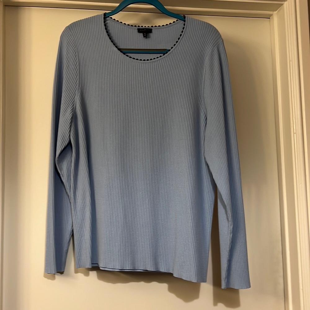 Talbots XL Light Blue Textured Sweater